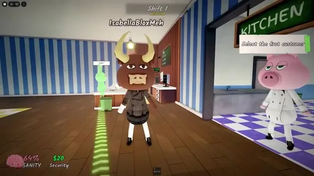 Animal Restaurant HUD showing the shift label and security percentage