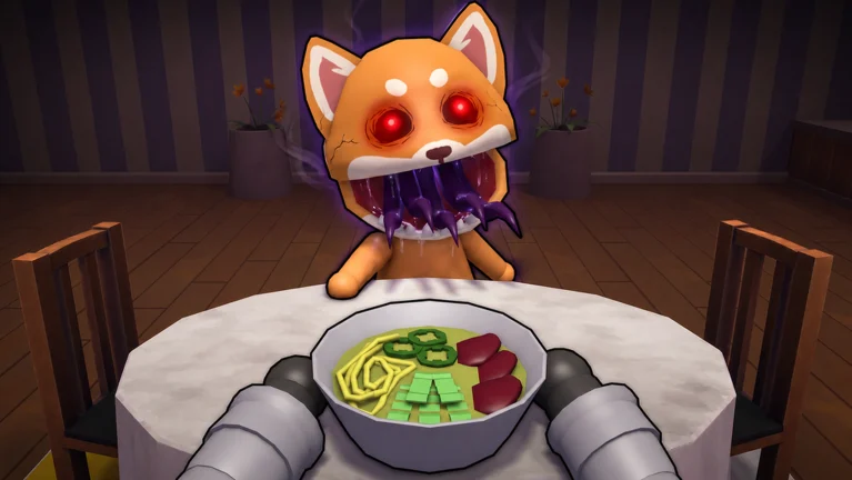 Animal guests at a table with one visible anomaly in Animal Restaurant Roblox